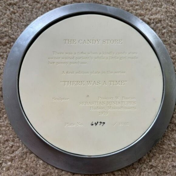 Sebastian Miniatures There Was A Time The Candy Store 6” Collectors Plate - Picture 3 of 4